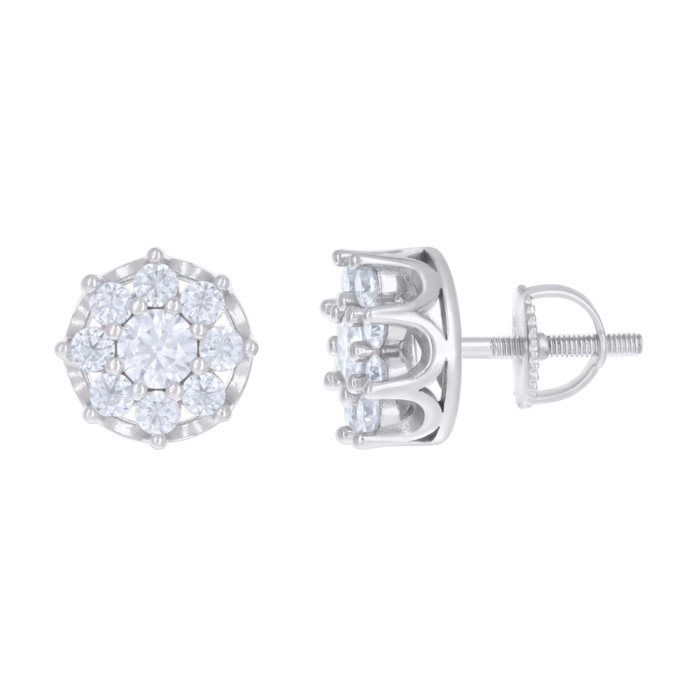 925 Sterling Silver Womens 1.97ct Moissanite Stud Earrings
